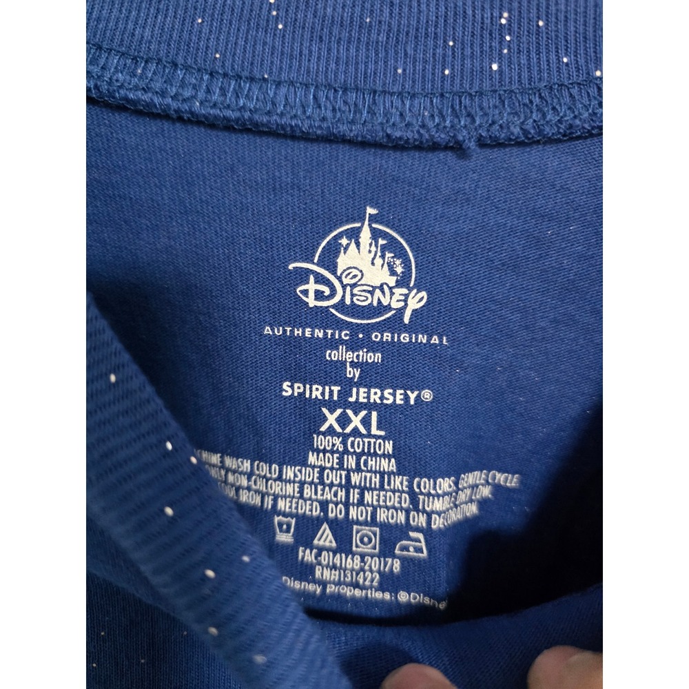 Disney Spirit Jersey Walt Disney World Blue Silver Glitter XXL New With Tags - Picture 4 of 6